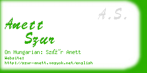 anett szur business card